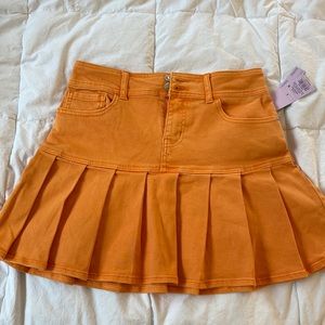 ORANGE DENIM SKIRT